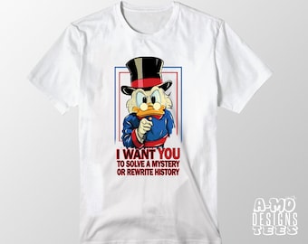 I Want You To Solve A Mystery Ducktales Uncle Scrooge Uncle Sam Mashup T Shirt Unisex and Ladies Fit