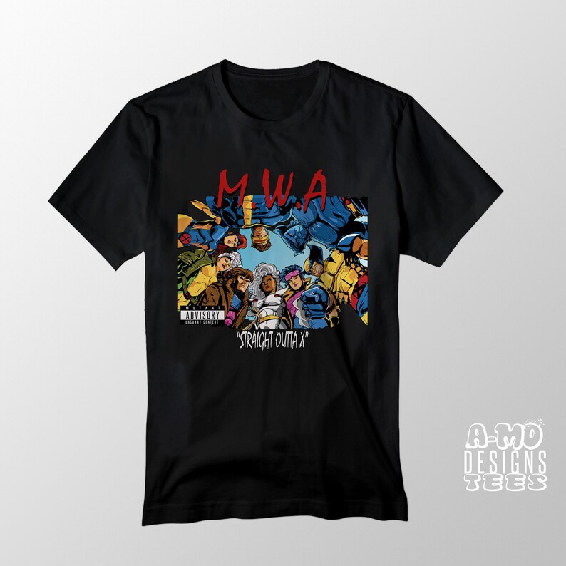 Straight Outta X Animated Rap album Cover NWA T-Shirt Mashup Unisex and Ladies Fit image 2