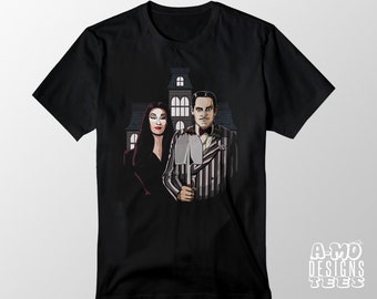 Halloween T-Shirt American Spooky Addams Family Halloween Tshirt Mashup Unisex and Ladies Fit