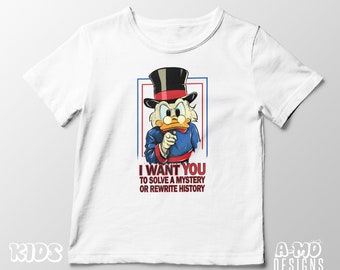 KIDS I Want You To Solve A Mystery Ducktales Uncle Scrooge Uncle Sam Mashup Kids T Shirt