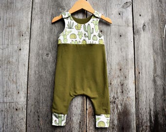 cactus romper baby boy