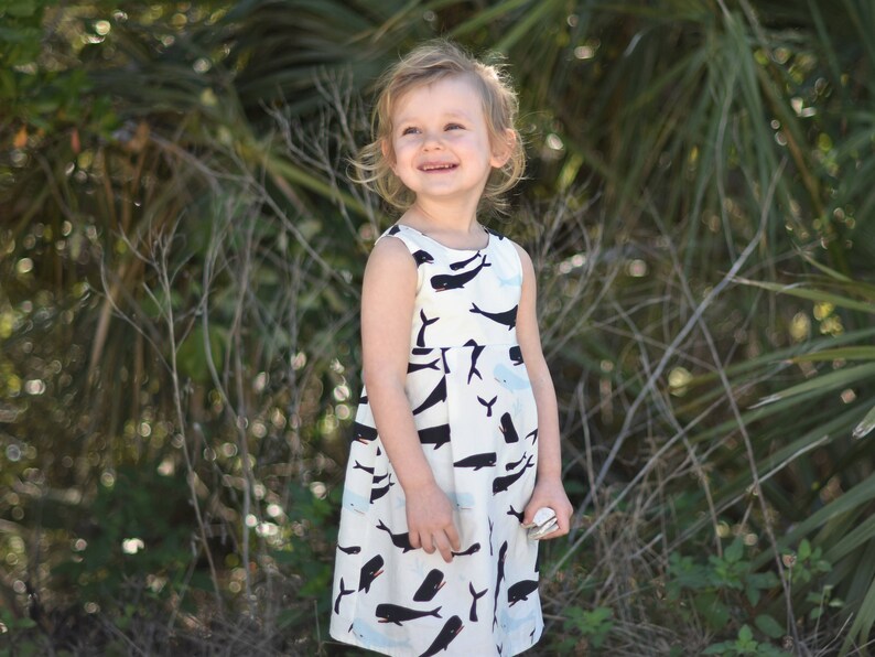 Baby girl gift baby girl summer dress Organic baby dress Organic baby dress whale baby clothes ocean dress beach dress
