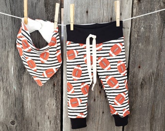 Football baby clothes, Organic baby clothes, Fall baby clothes, football pants, baby boy gift, sports baby clothes, organic baby joggers