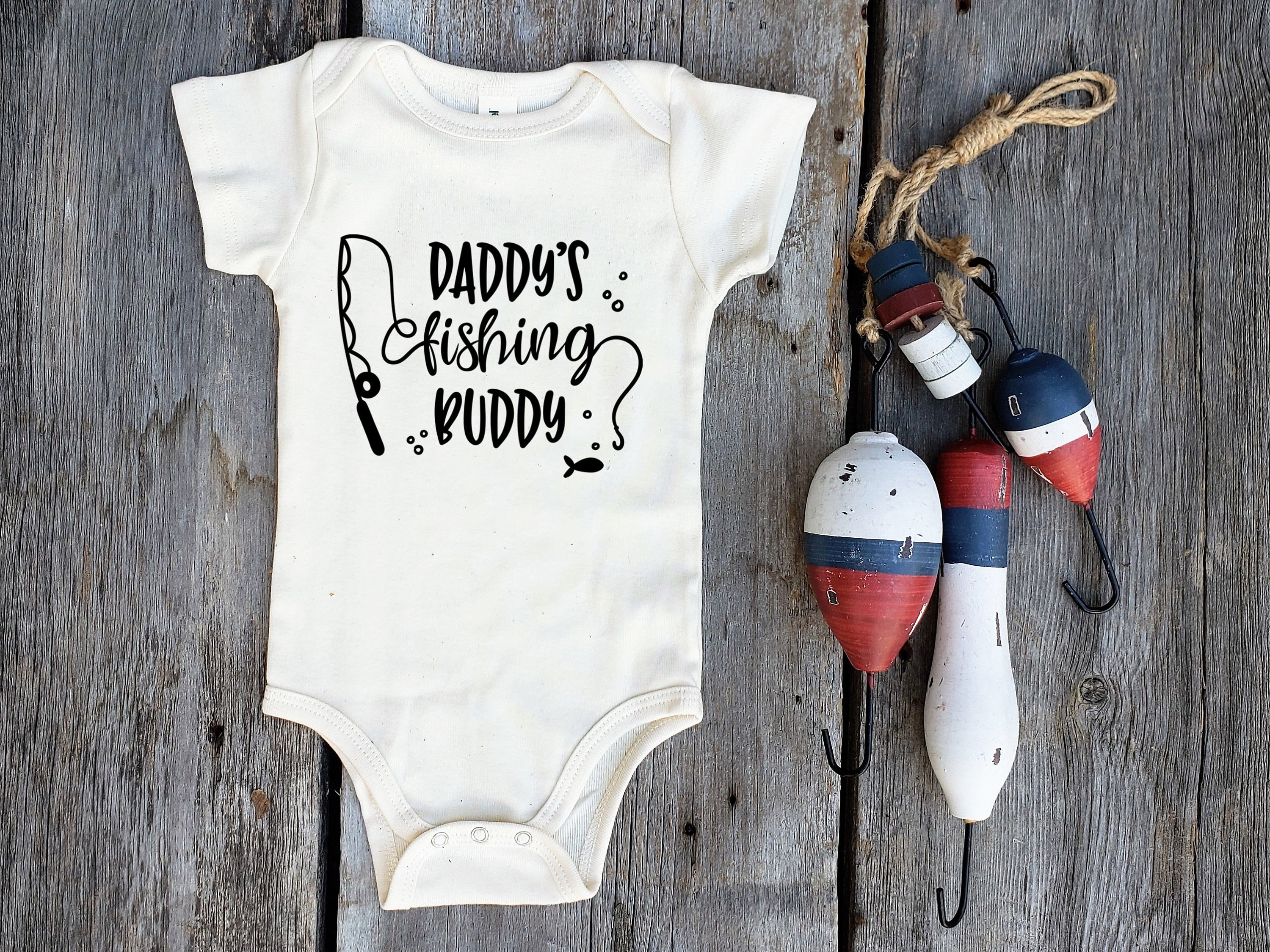 Fishing Baby Set, Organic Baby Clothes, Baby Shower Gift, Daddys
