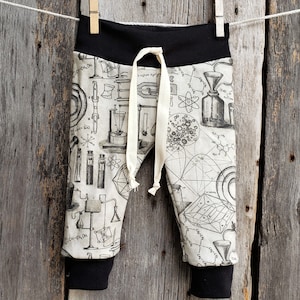 Vintage-style science baby leggings, organic baby leggings, organic baby clothes, hipster baby clothes, baby pants,geek baby gift, math baby