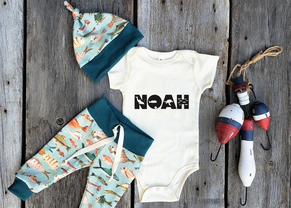 Buy Personalized Fish Outfit, Organic Baby Clothes, Fishing Baby