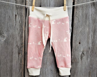 Organic baby clothes, organic baby leggings, woodland baby, drawcord leggings, baby girl gift, organic girl leggings, organic girls clothes