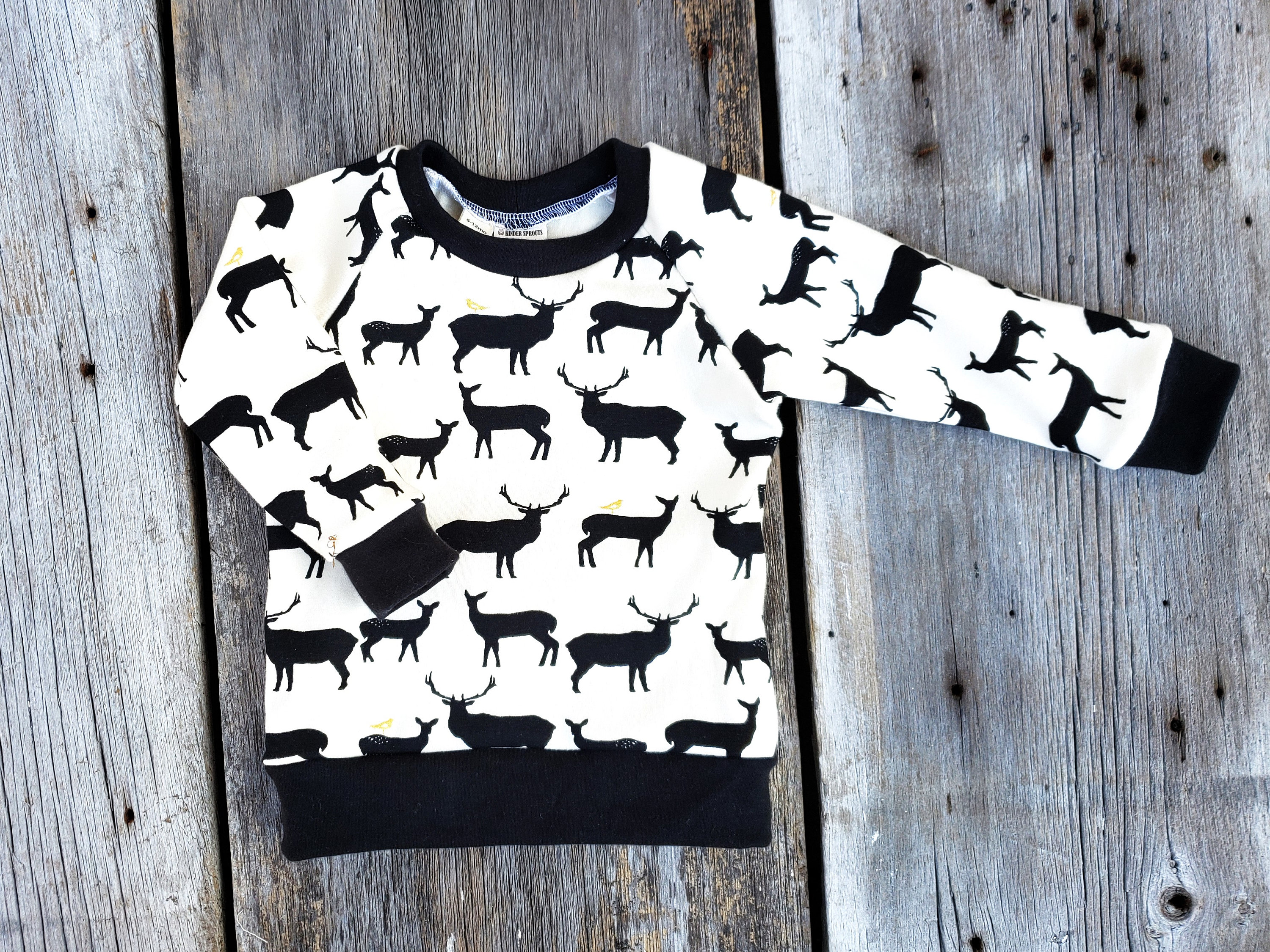 Long Sleeve Baby Top, Deer Baby Clothes, Elk Organic Cotton Winter Baby Sweater