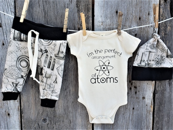 Organic Vintage-style Science Outfit, Baby Outfit, Baby Leggings - Main Image