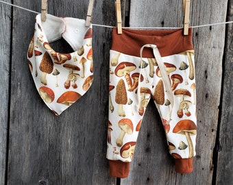 Bio-Baby-Jogger: Leggings mit Pilzmuster im Vintage-Stil