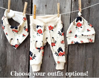 Bio Baumwolle Baby Leggings: Reiter Outfit