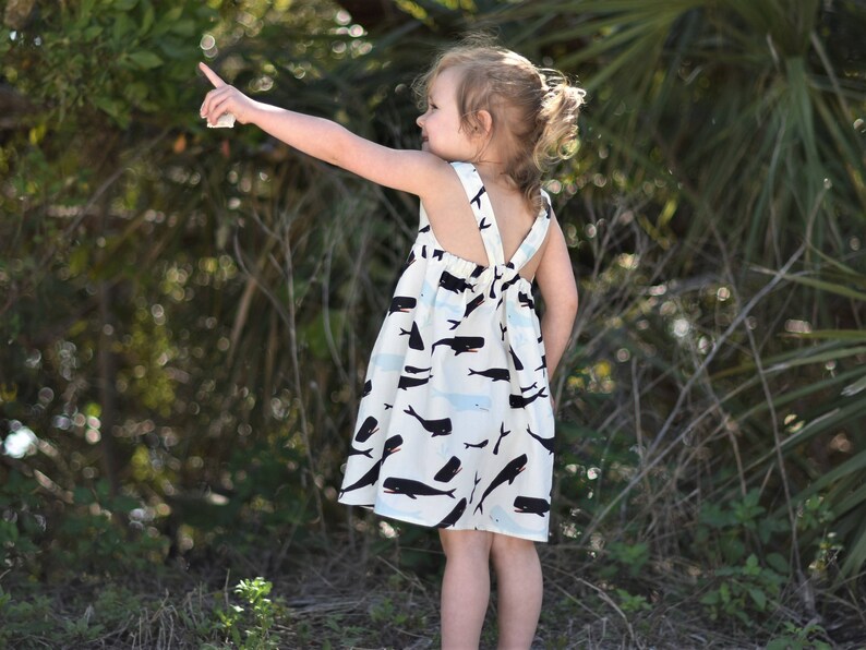 Baby girl gift baby girl summer dress Organic baby dress Organic baby dress whale baby clothes ocean dress beach dress