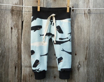 Organic Baby Leggings: Whale Print, Soft Cotton Knit