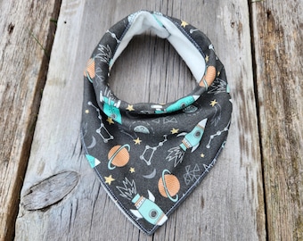 Space Rockets Baby Halstuch: Bio Baumwolle, Bambus Viskose Sabberlatz