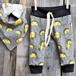 Taco Baby Leggings: Organic Cotton Kawaii Joggers with optional set