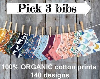Organic Cotton Bandana Bibs, Gender Neutral Baby Gift Set