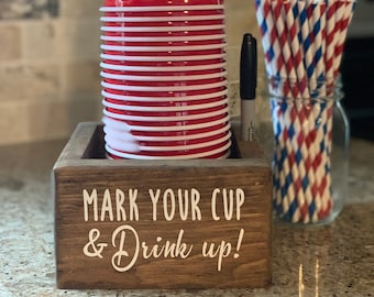 Solo cup holder / Cup and marker holder/ Graduation cups/ Party cup holder / Cup Caddy/ Mark Your Cup