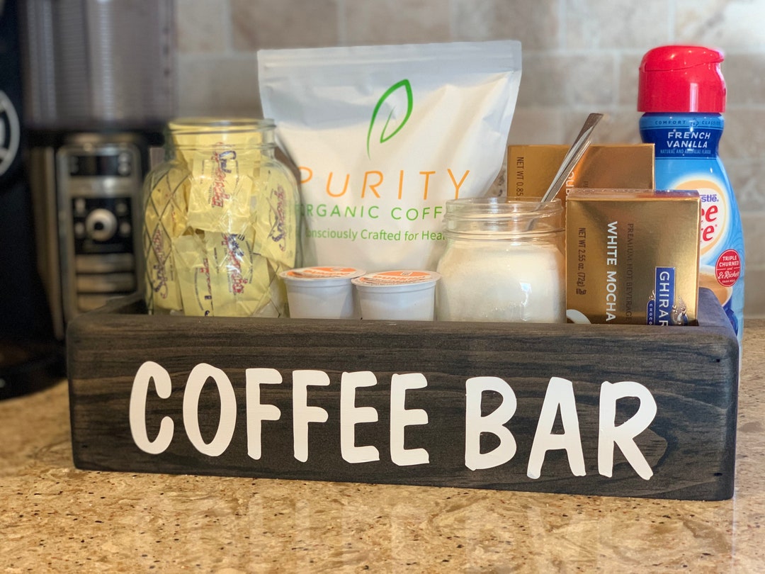 Coffee Bar Wooden Box Coffee Organization Coffee Caddy Etsy
