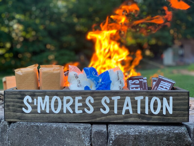 Smores station, Smores bar, Outdoor fire pit decor, Housewarming gift, Hostess gift image 5