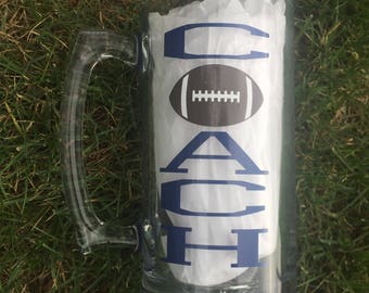 Football Coach Gift, Football Coach Beer Mug, 24 oz Beer Mug. Fun Gift for your favorite Football Coach-Coaches gift-