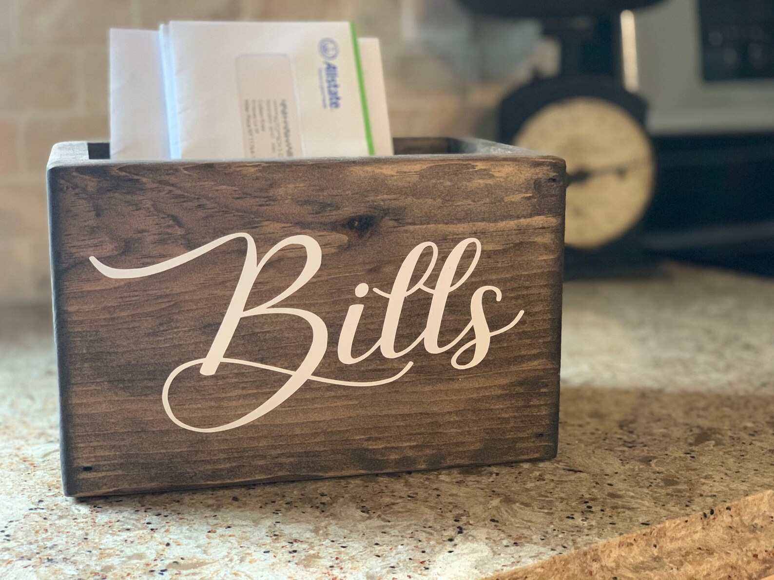 Bills Box for Organizing Wooden Bills Storage Box Bill Etsy