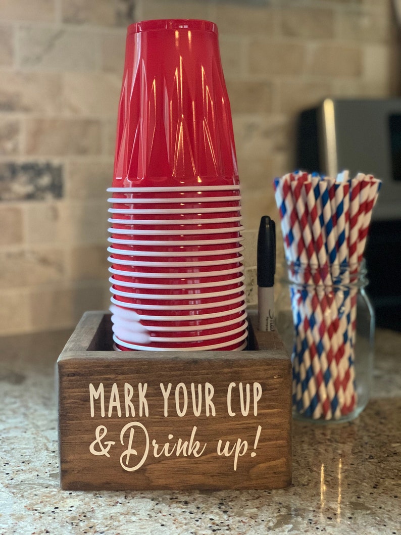 Solo cup holder / Cup and marker holder/ Graduation cups/ Party cup holder / Cup Caddy/ Mark Your Cup 