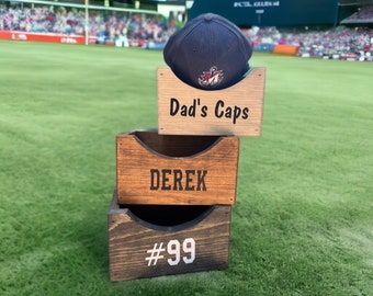 Personalized Baseball Hat Storage Box, Baseball Cap Box, Wooden Hat holder, Cap Organizer, Gift For Him, Minimalist Gift, Wooden Hat Box