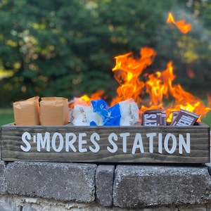 Smores station, Smores bar, Outdoor fire pit decor, Housewarming gift, Hostess gift image 1