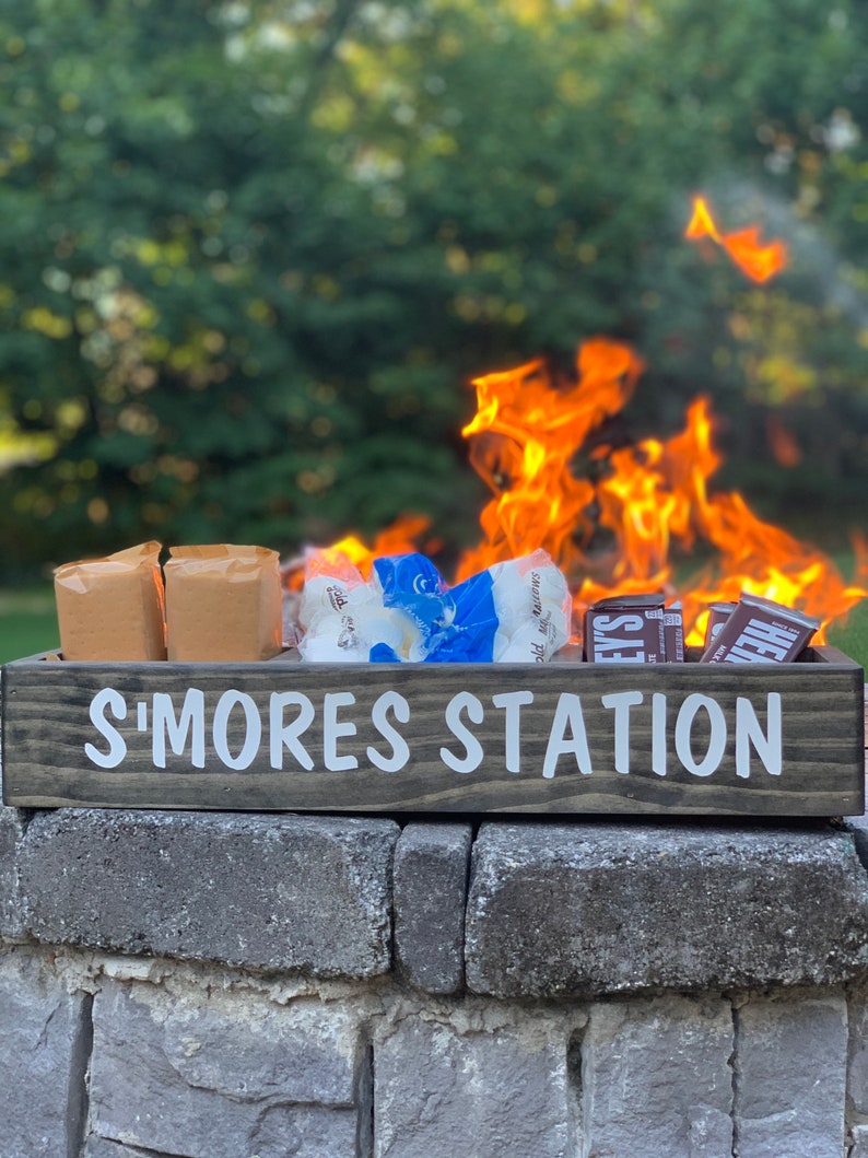 Smores station, Smores bar, Outdoor fire pit decor, Housewarming gift, Hostess gift image 1