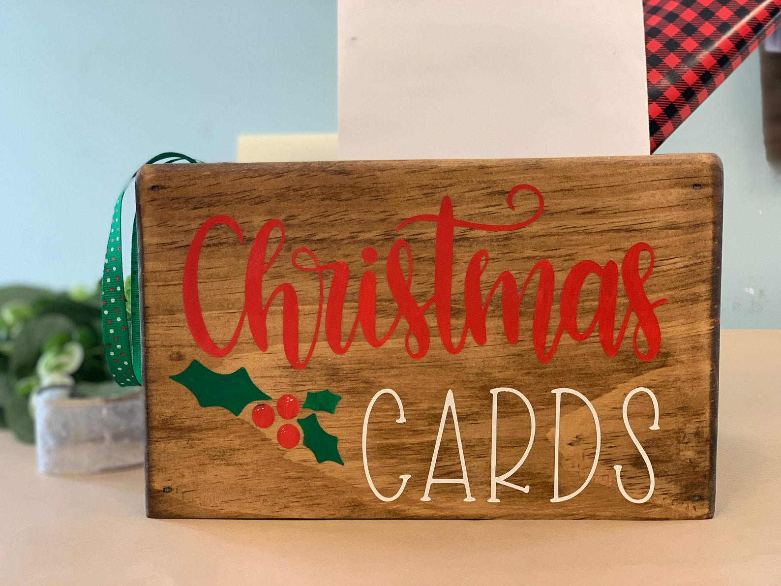 Christmas Card Box Organizer Christmas Mail Box Holiday Card Etsy