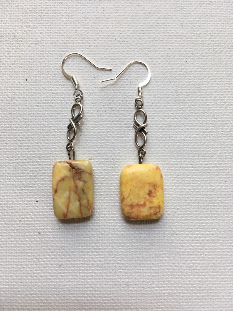 Yellow Jade Knot Earrings