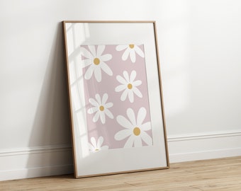 Daisies Print, Childrens Room Decor, Nursery Decor, print, baby, Nursery, flower, kids, kids room, flower print, pastel, girls, daisy