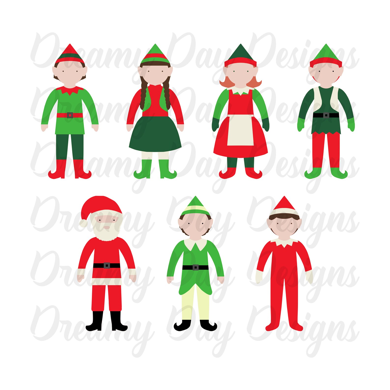 DOWNLOAD, Christmas Elf Paper Dolls SVG Cutting File for Cricut ...