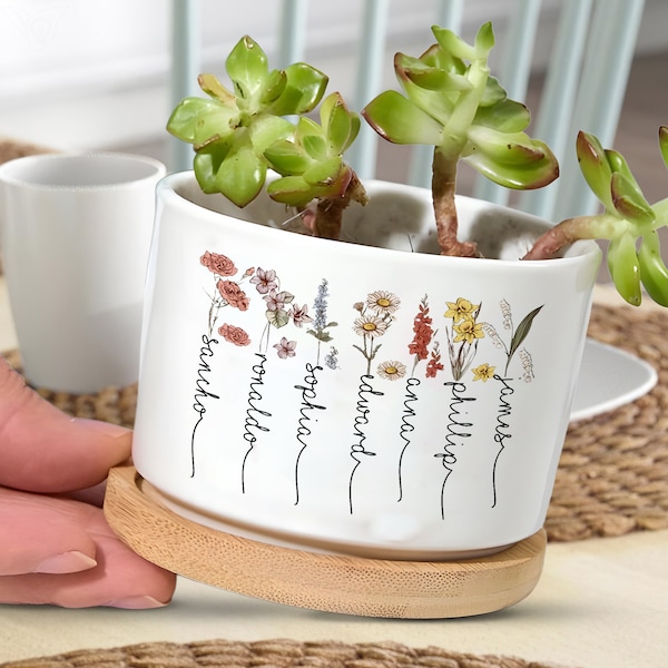 Custom Grandma's Garden Flower Pot, Custom Grandkid Name Plant Pot, Mother's Day Gift, Wildflower Gifts, Grandma Garden Gifts