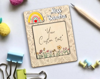 Pense-bête personnalisé fleur rétro, cadeau de remerciement personnalisé pour enseignant, porte-note enseignant, cadeau de remerciement pour enseignant