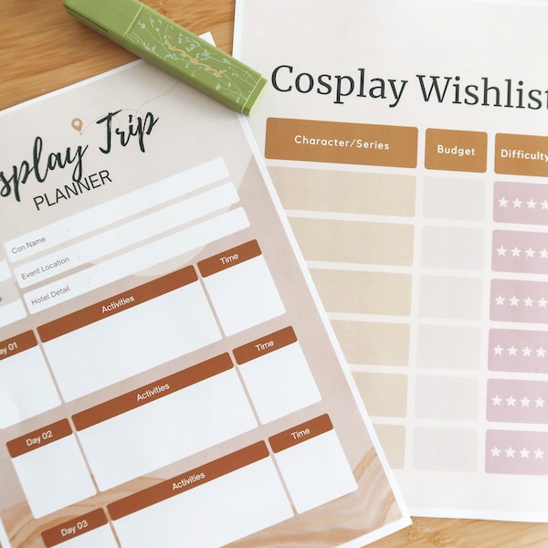 Cosplay Calendar - Etsy