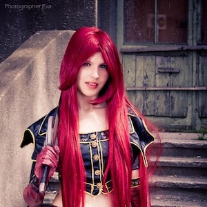 Jogo League of Legends Katarina High Commander Pele Artesanal Fantasia Cosplay Pedido Personalizado