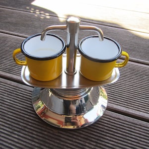 Cafetière Piazza en acier inoxydable 18/10 - 2 tasses - Années 1980 - Fabriquée en Italie