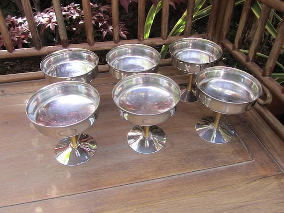 Lot De 6 Coupes à Glace En Inox – Argenté – Occasion – Bols Design