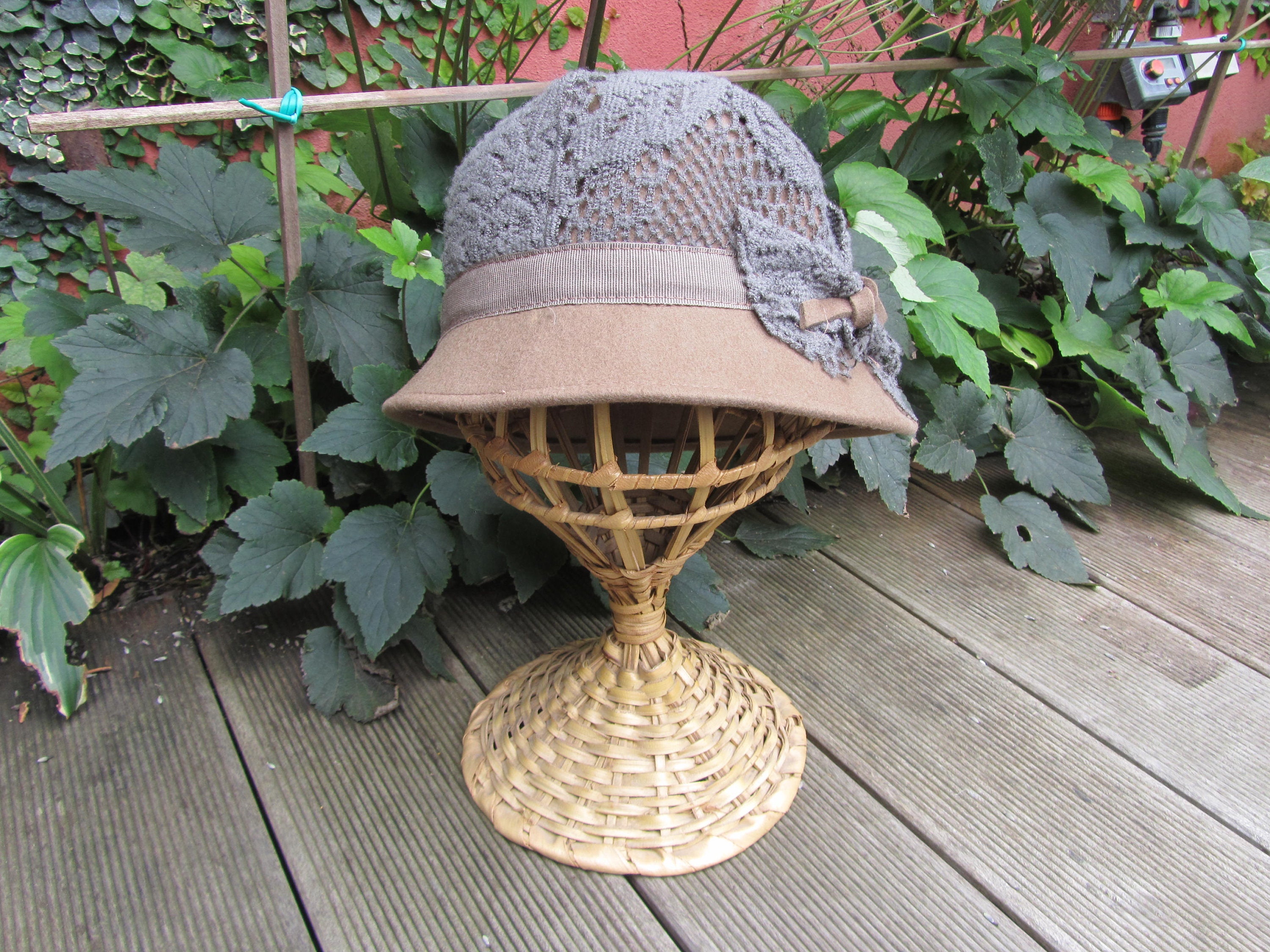 Camel Wool and Tricot Cloche Hat - Made in Italy - Etsy Ireland display picture 1