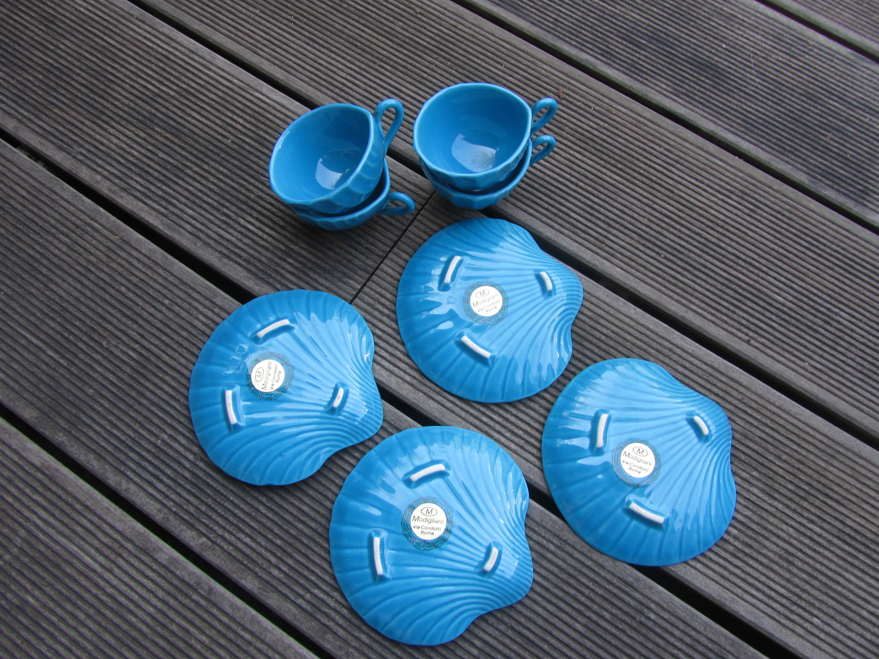Set of 2 Turquoise Porcelain Shell-shaped Coffee Cups - Modigliani - Rome -  Made in Italy - 1980s - Etsy, image size:3000x2250