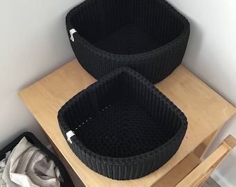 Triangle Crochet Basket Corner Space Saving Storage Corner Basket Space Saving Storage