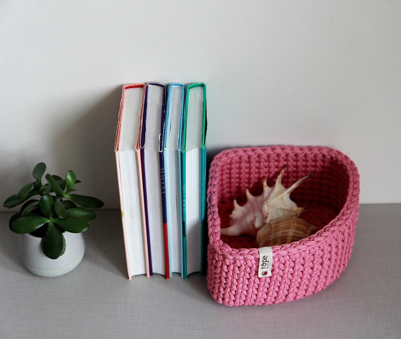 Pink triangle corner shelves basket 90 degrees space saver image 3