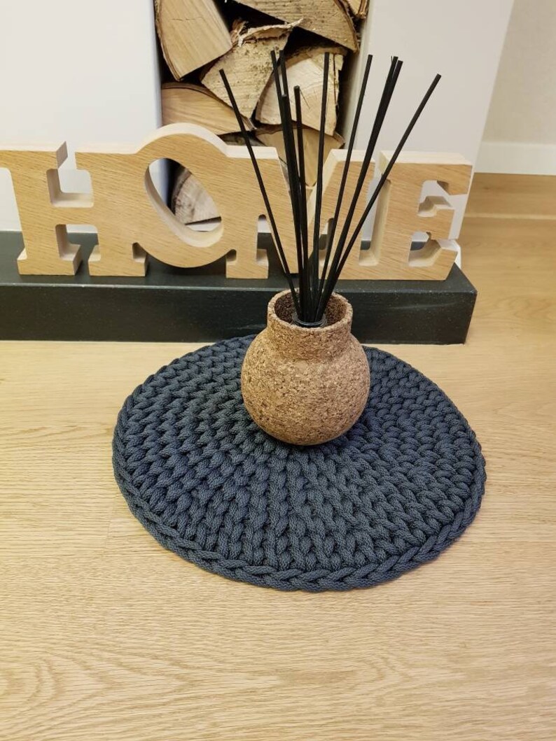 Graphite Crochet Washable Table Placemats Set Knitted Mats Etsy Canada