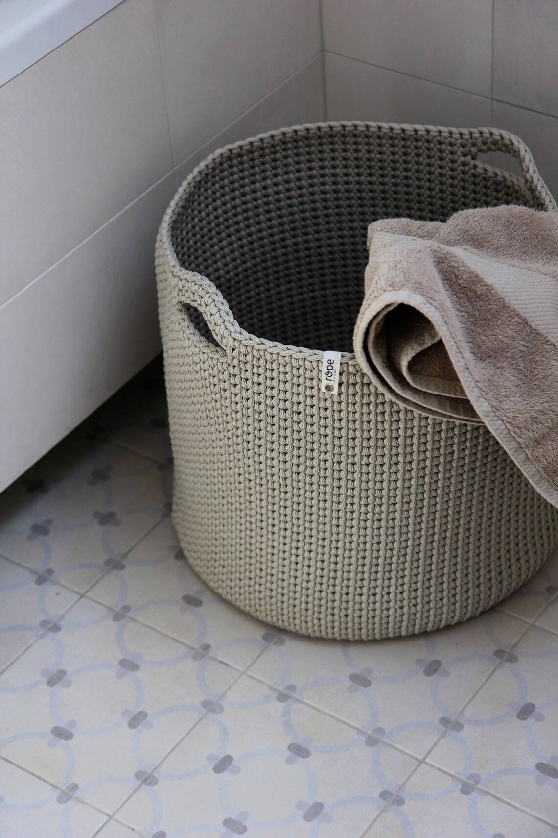 Apple Green Laundry Hamper Nursery Scandinavian Crochet Basket Etsy