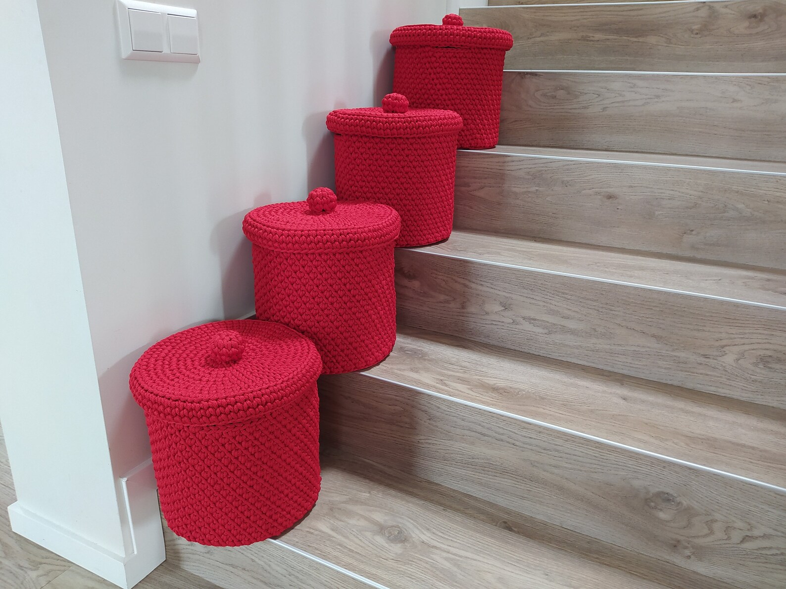 RED Storing Basket Nursery Basket Scandinavian Basket Grey Etsy