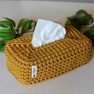 Funda para caja de pañuelos mostaza, elegante funda rectangular para caja, práctica y duradera funda de estilo escandinavo, funda lavable