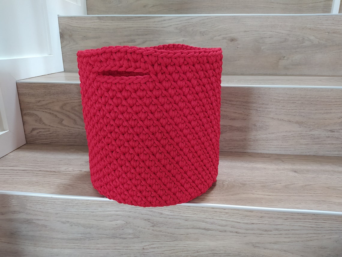 RED Storing Basket Nursery Basket Scandinavian Basket Grey Etsy