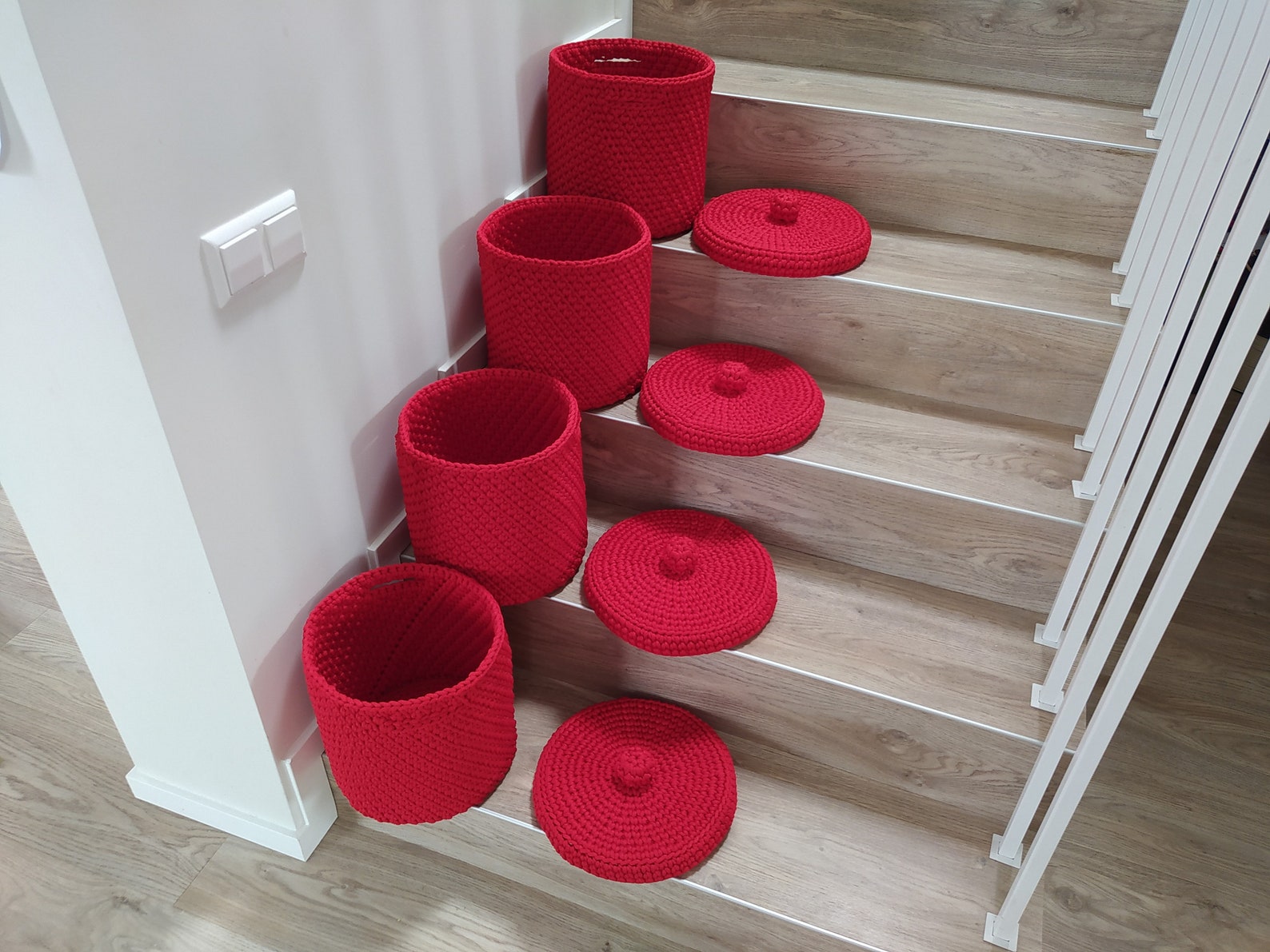 RED Storing Basket Nursery Basket Scandinavian Basket Grey Etsy