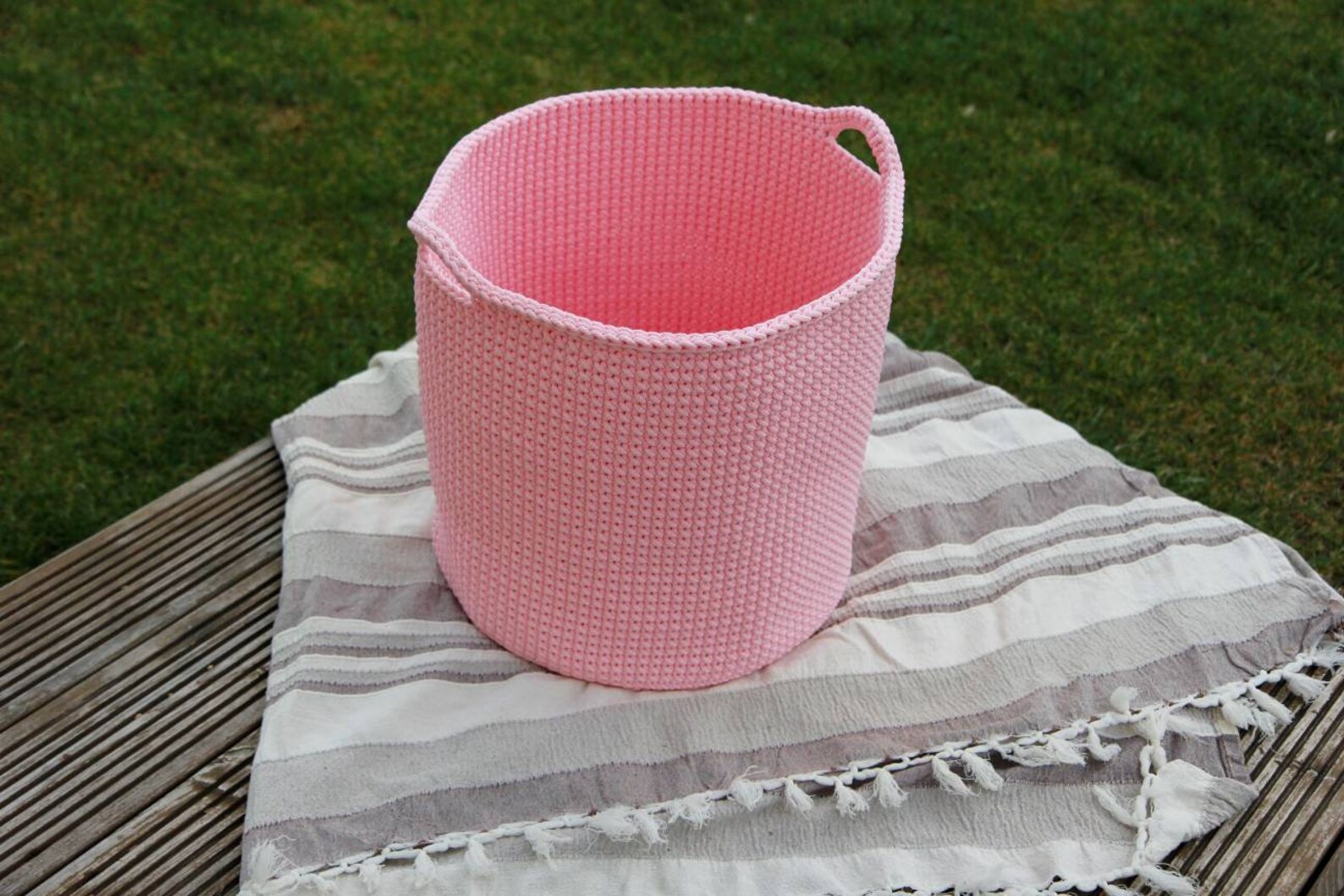 Baby Pink Crochet Nursery Basket Scandinavian Storage Basket Etsy